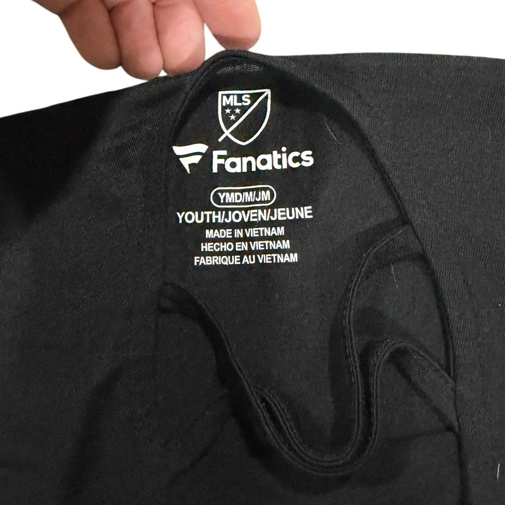 Los Angeles Football Club Girls Youth Medium Black Cross Back‎ Fanatics T-Shirt